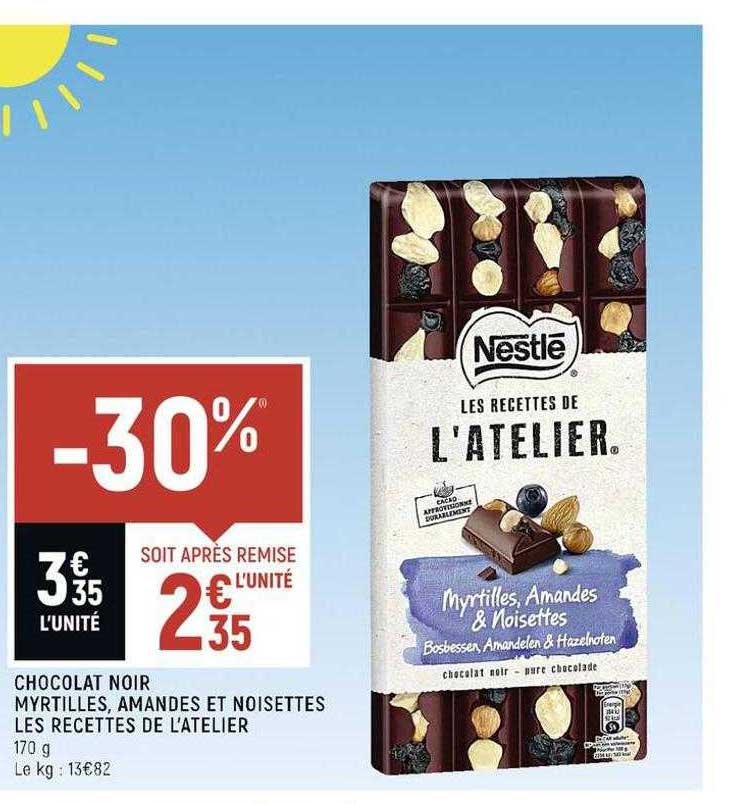chocolat noir myrtilles amandes et noisettes les recettes de l'atelier
