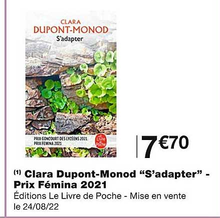 clara dupont-monod "s'adapter" - prix fémina 2021