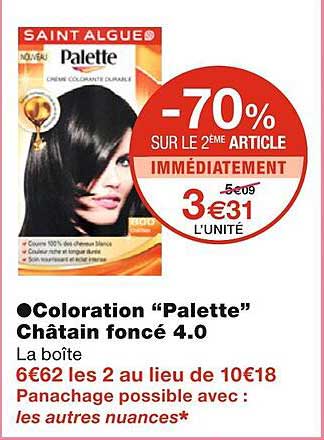 coloration "palette" châtain foncé 4.0