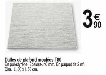 dalles de plafond moulées t80