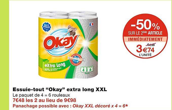 essuie-tout "okay" extra long xxl