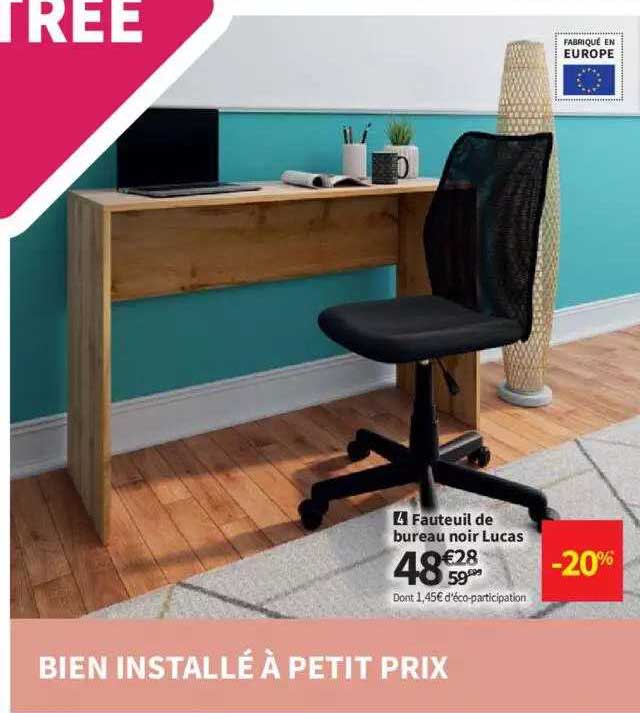 Fauteuil De Bureau Noir Lucas