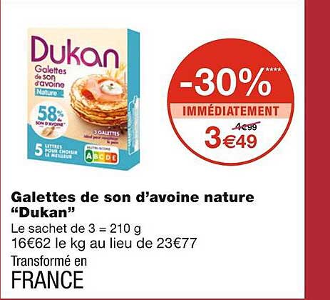 galettes de son d'avoine nature "dukan"