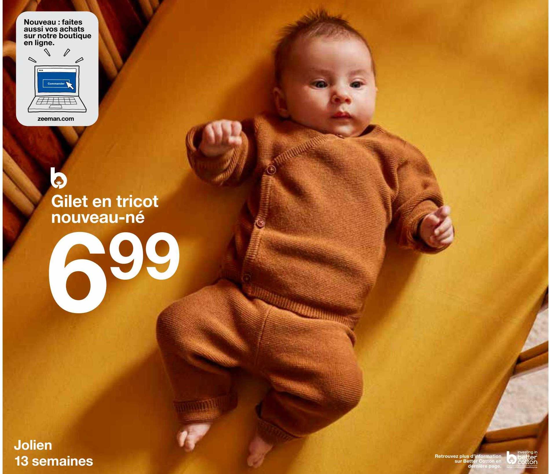 gilet en tricot nouveau-né