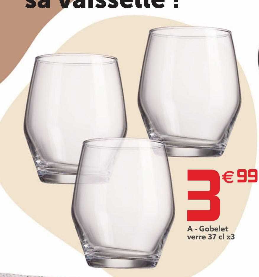 Gobelet Verre 37 Cm X3