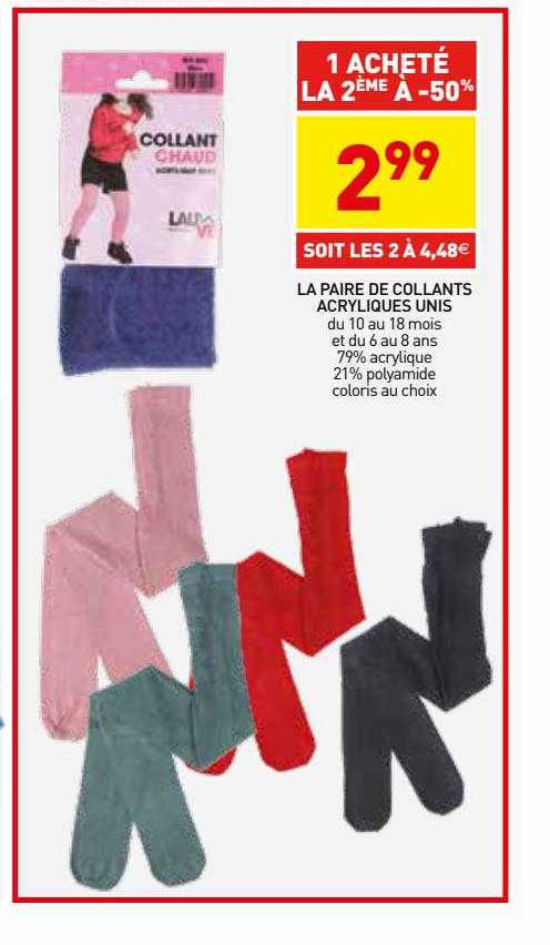 La Paire De Collants Acryliques Unis