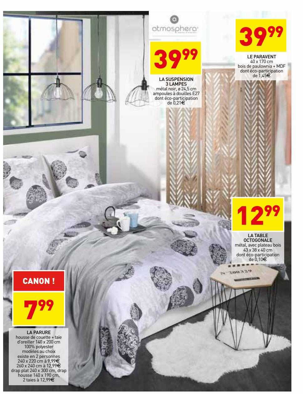 la suspension 3 lampes, la parure, le paravent, ma table octogonale