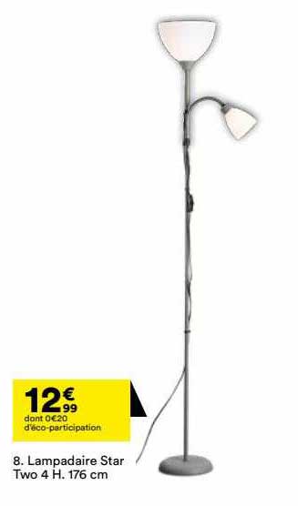 lampadaire star two 4 h. 176 cm