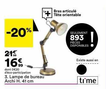lampe de bureau archi h. 41 cm
