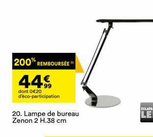 lampe de bureau zenon 2 h. 38 cm