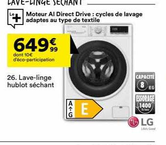 lave-linge hublot séchant