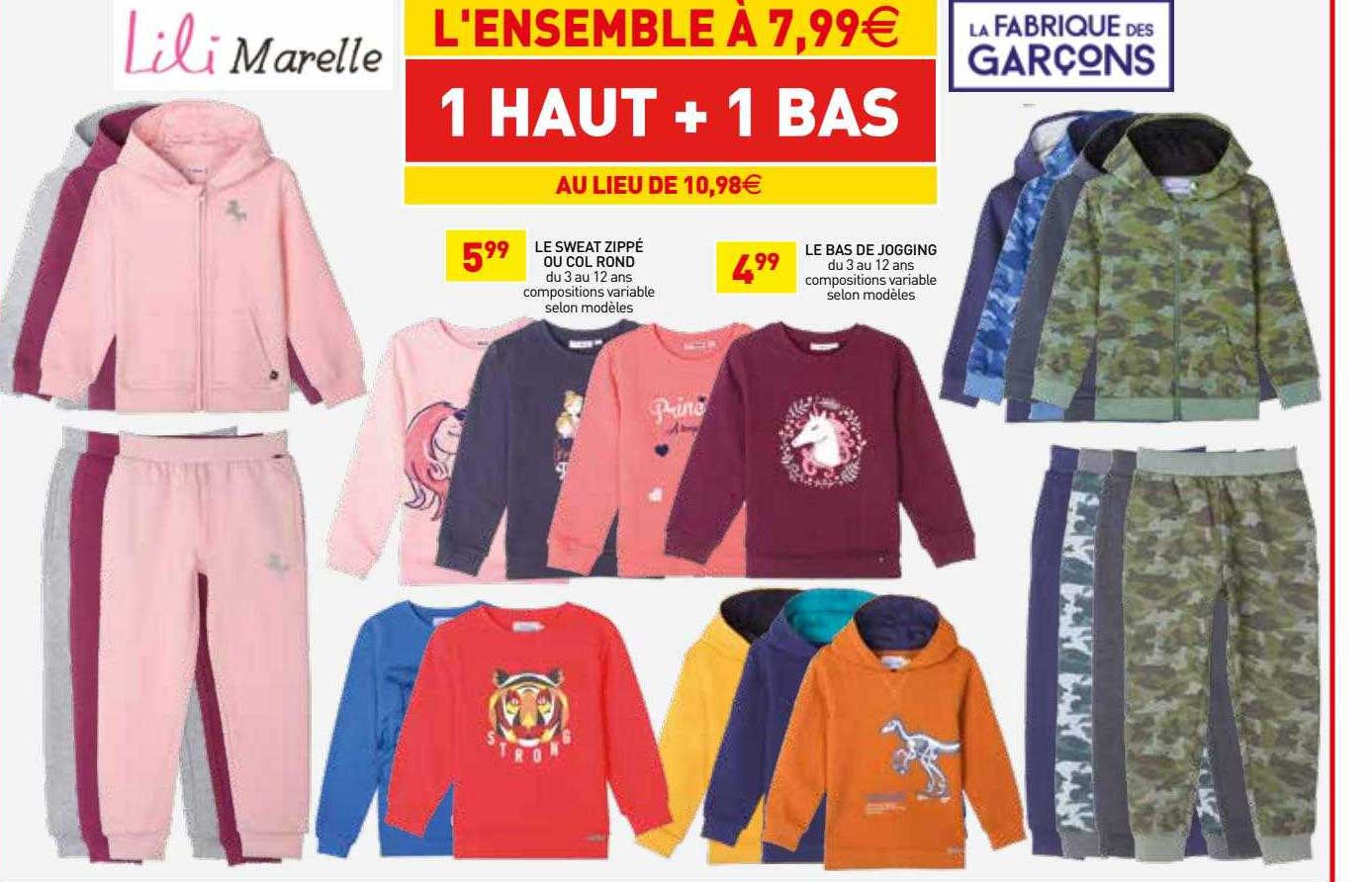 le sweat zippé ou col rond, le bas de jogging