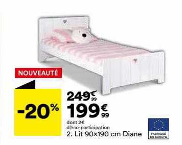 Lit 90 X 190 Cm Diane