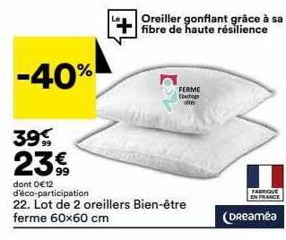 lot de 2 oreilles bien -être ferme 60 x 60 cm