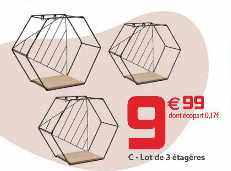 Lot De 3 étagères