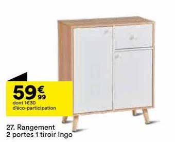 rangement 2 portes 1 tiroir ingo
