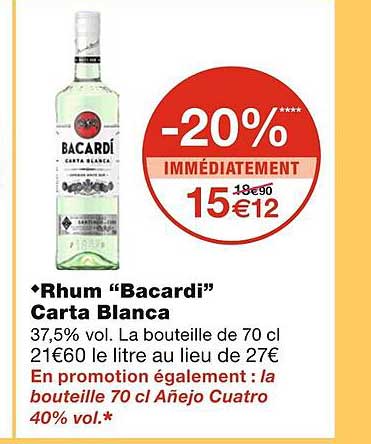 rhum " bacardi" carta blanca