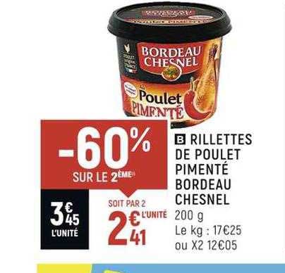 Rilletes De Poulet Pimenté Bordeau Chesnel