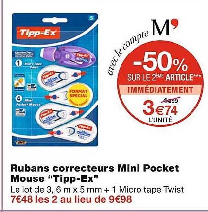 rubans correcteurs mini pocket mouse "tipp-ex"
