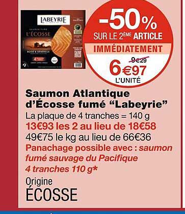 saumon atlantique d'écosse fumé "labeyrie"