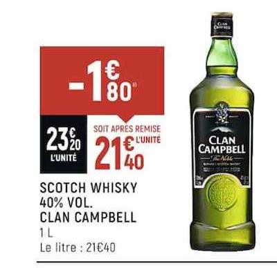 scotch whisky 40% vol. clan campbell