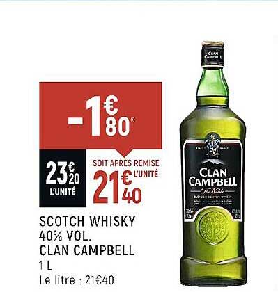 scotch whisky 40% vol. clan campbell