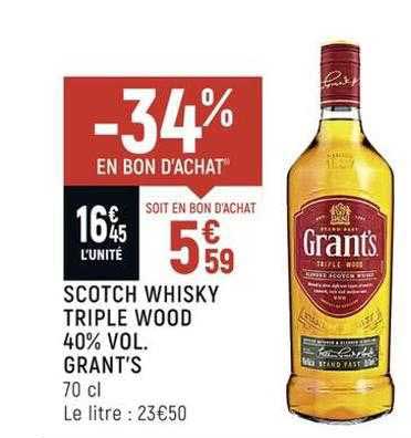 scoth whisky triple wood 40% vol. grant's