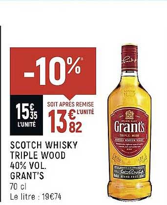 scoth whisky triple wood 40% vol. grant's