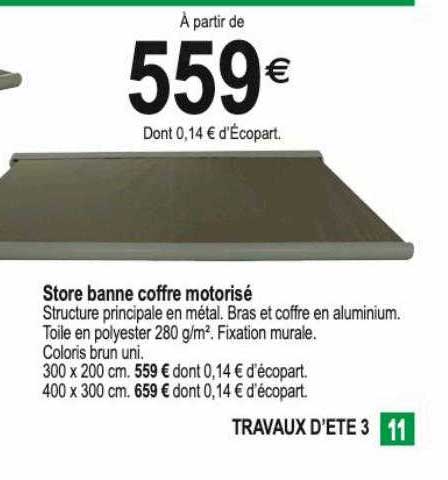 store banne coffre motorisé