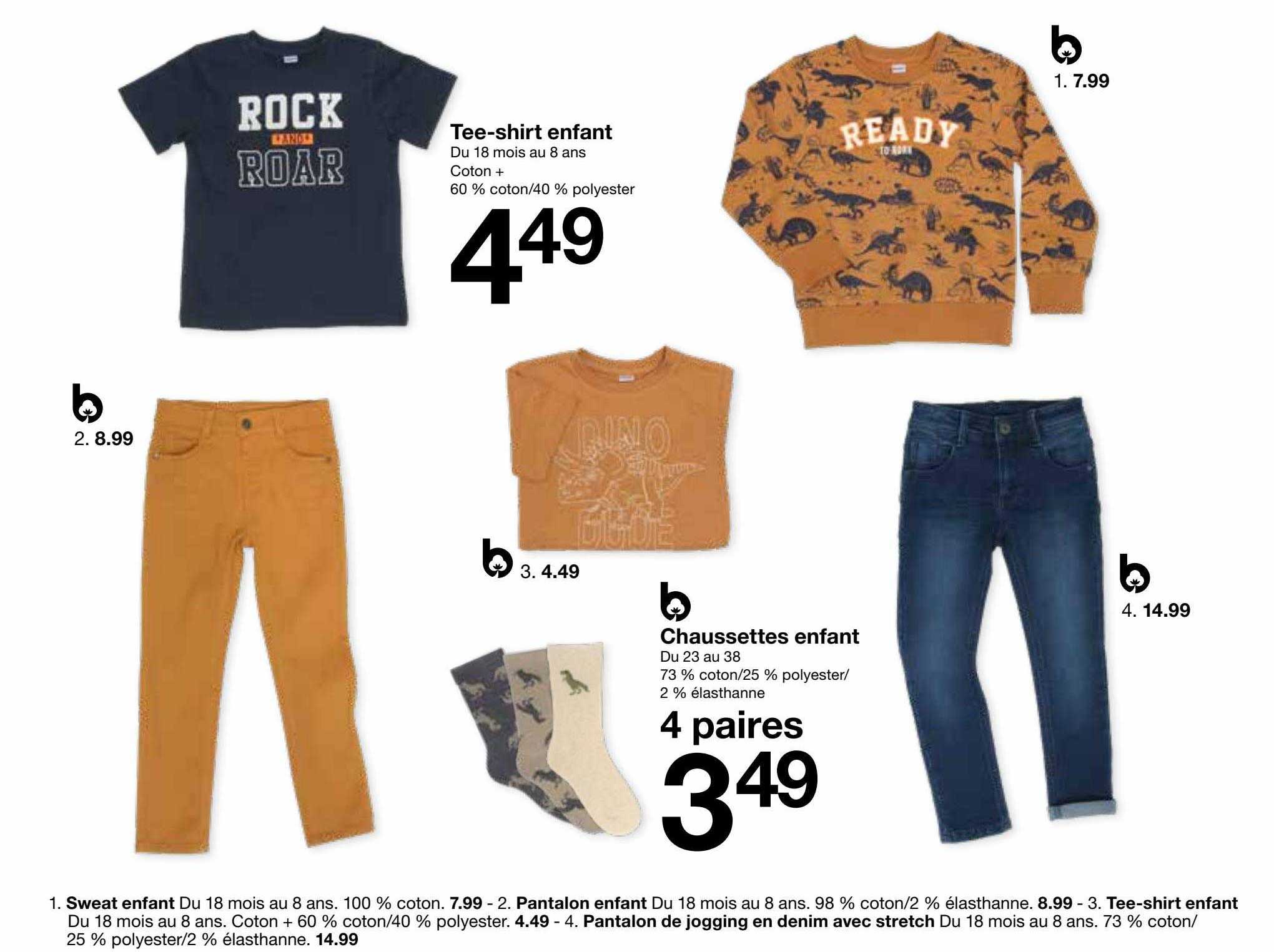 sweat enfant, pantalon enfant, tee-shirt enfant, pantalon de jogging en denim avec stretch