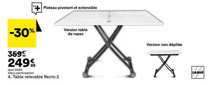 table relevable recto 2