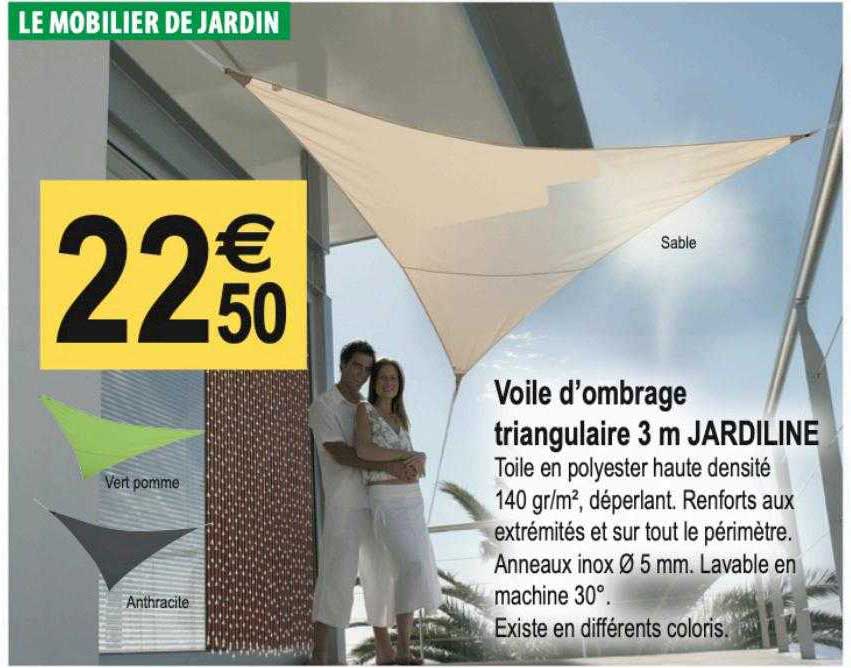 Voile D'ombrage Triangulaire 3 M Jardiline