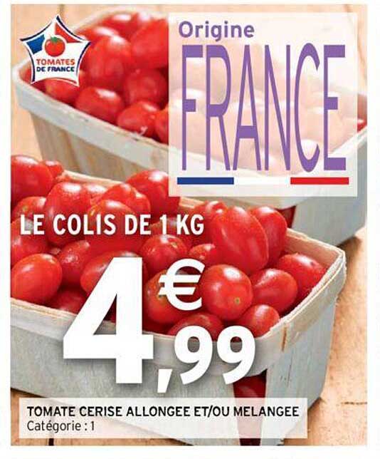 tomate cerise allongée et/ou mélangée