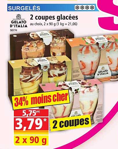 2 Coupes Glacées Gelato D'italia