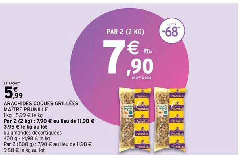 arachides coques grillées maître prunille