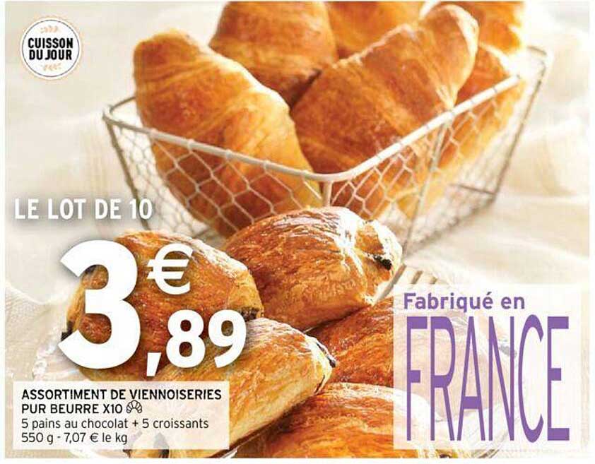 Assortiment De Viennoiseries Pur Beurre X 10