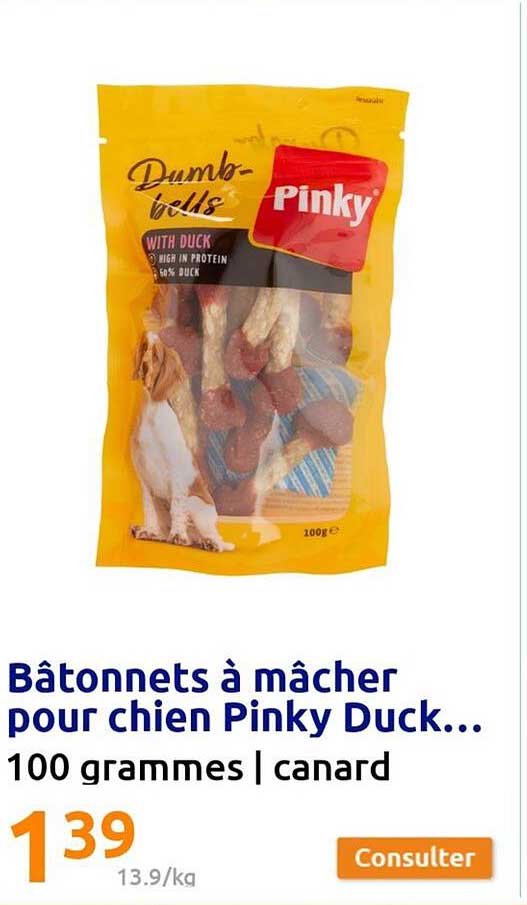 bâtonnets à mâcher pour chien pinky duck