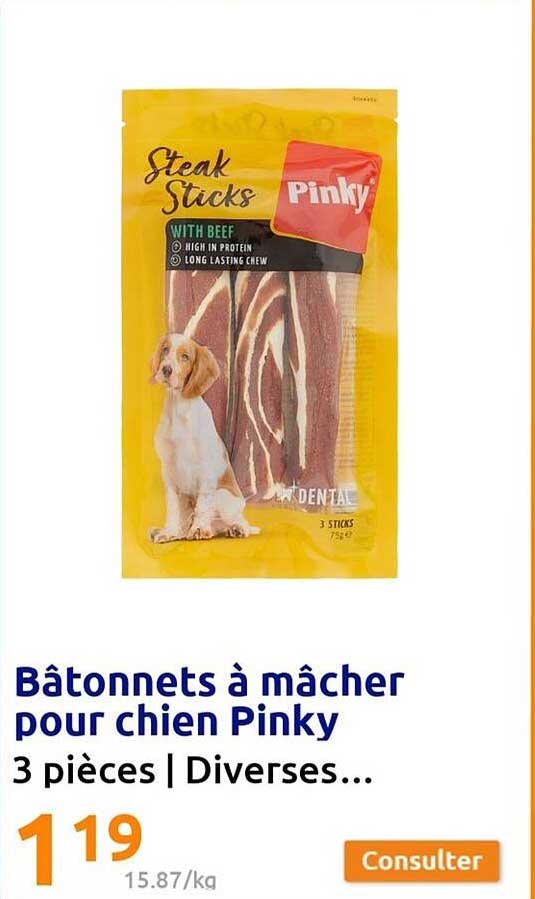 Bâtonnets à Mâcher Pour Chien Pinky