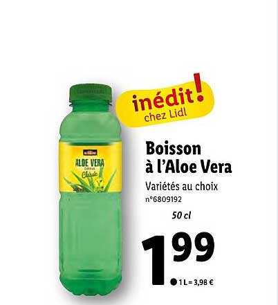 boisson à l'aloe vera