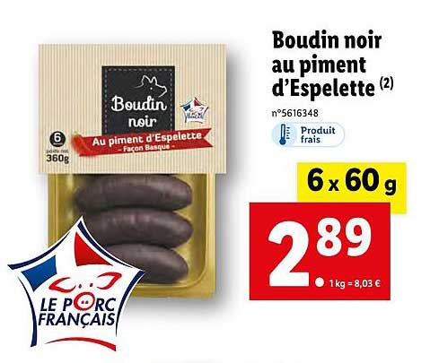 boudin noir au piment d'espelette