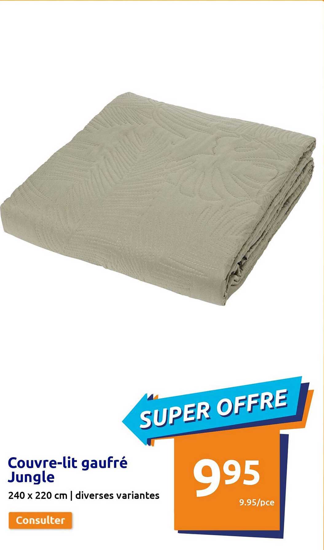 couvre-lit gaufré jungle