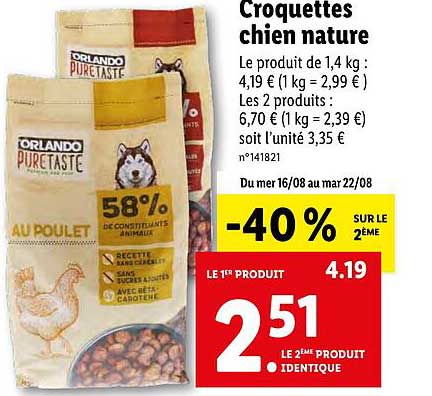 Croquettes Chien Nature