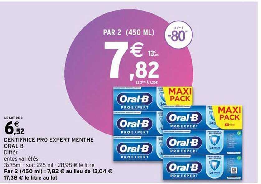 dentifrice pro expert menthe oral b