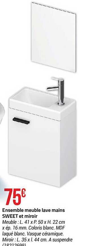 ensemble meuble lave mains sweet et miroir
