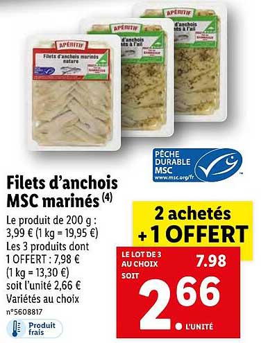 Filets D'anchois Msc Marinés