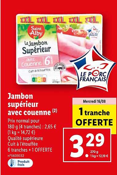 jambon supérieur avec couenne saint alby