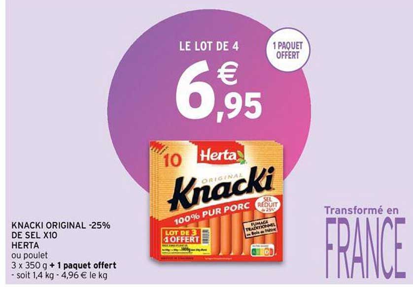 Knacki Original -25% De Sel X 10 Herta