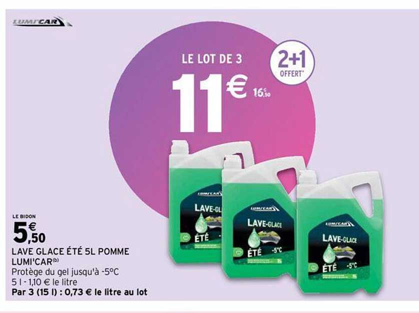 lave glace été 5l pomme lumi'car