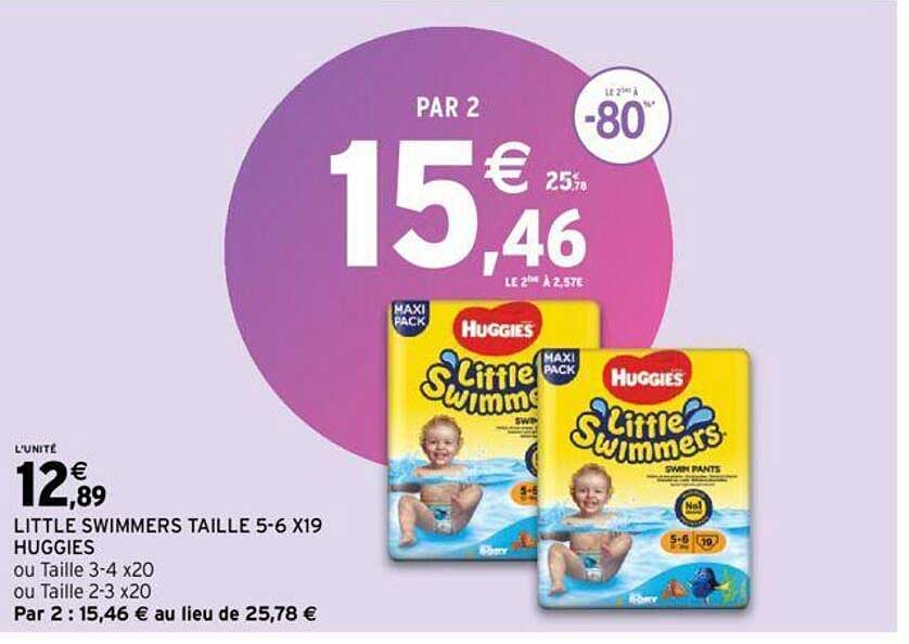 little swimmers taille 5-6 x 19 huggies