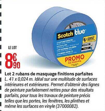 lot 2 rubans de masquage finitions parfaites scotch blue